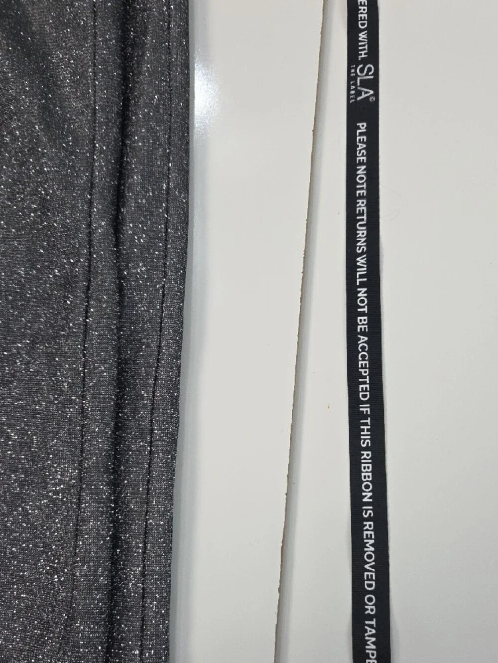 SLA The Label Santorini Womens Glitter Grey Wide-Leg Trousers M